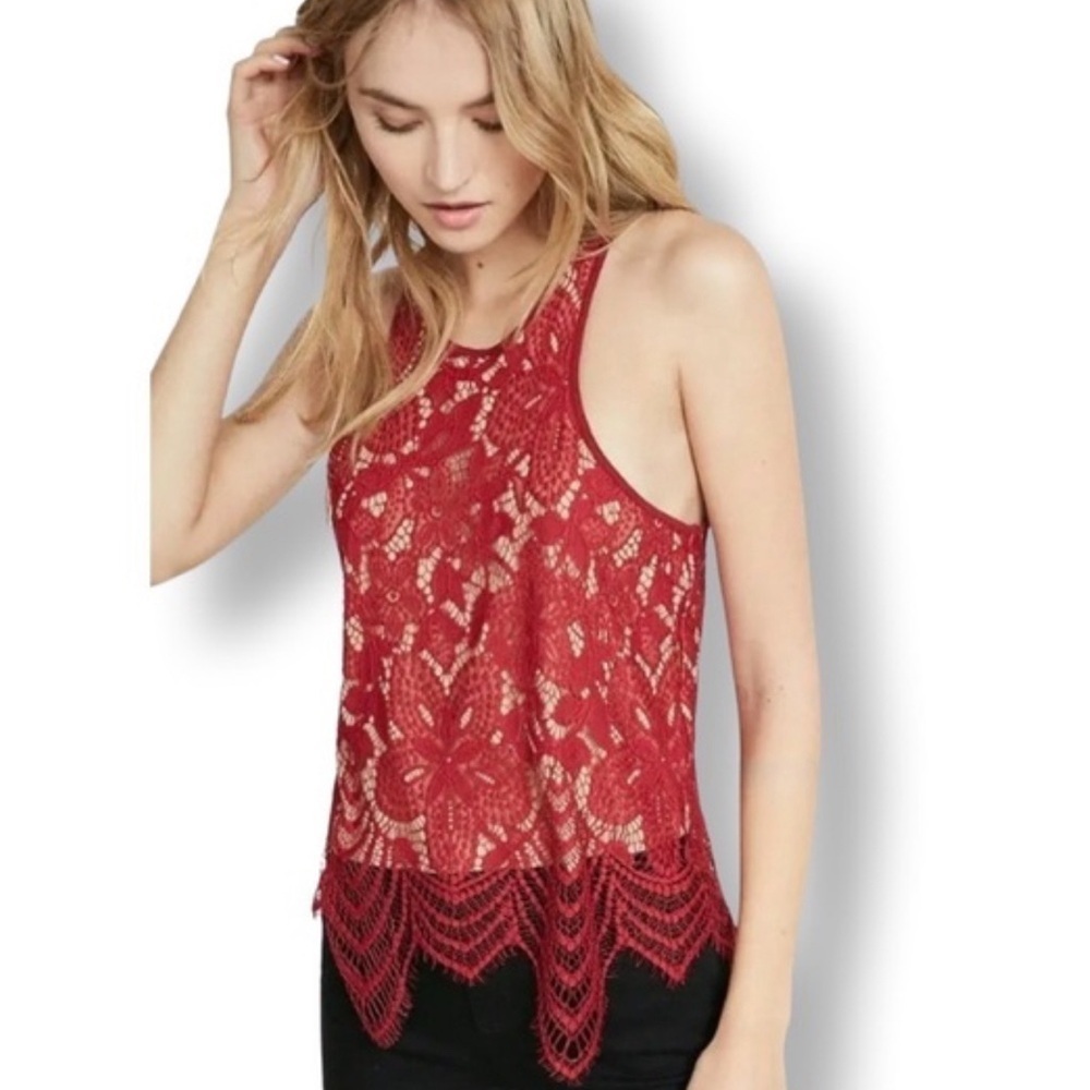 Express Lace Blouse Red